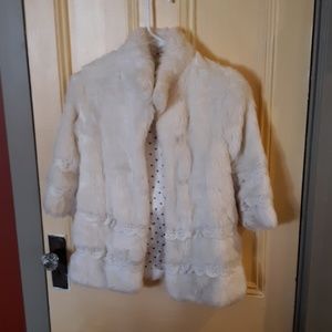 Size XS Girls faux fur jacket.